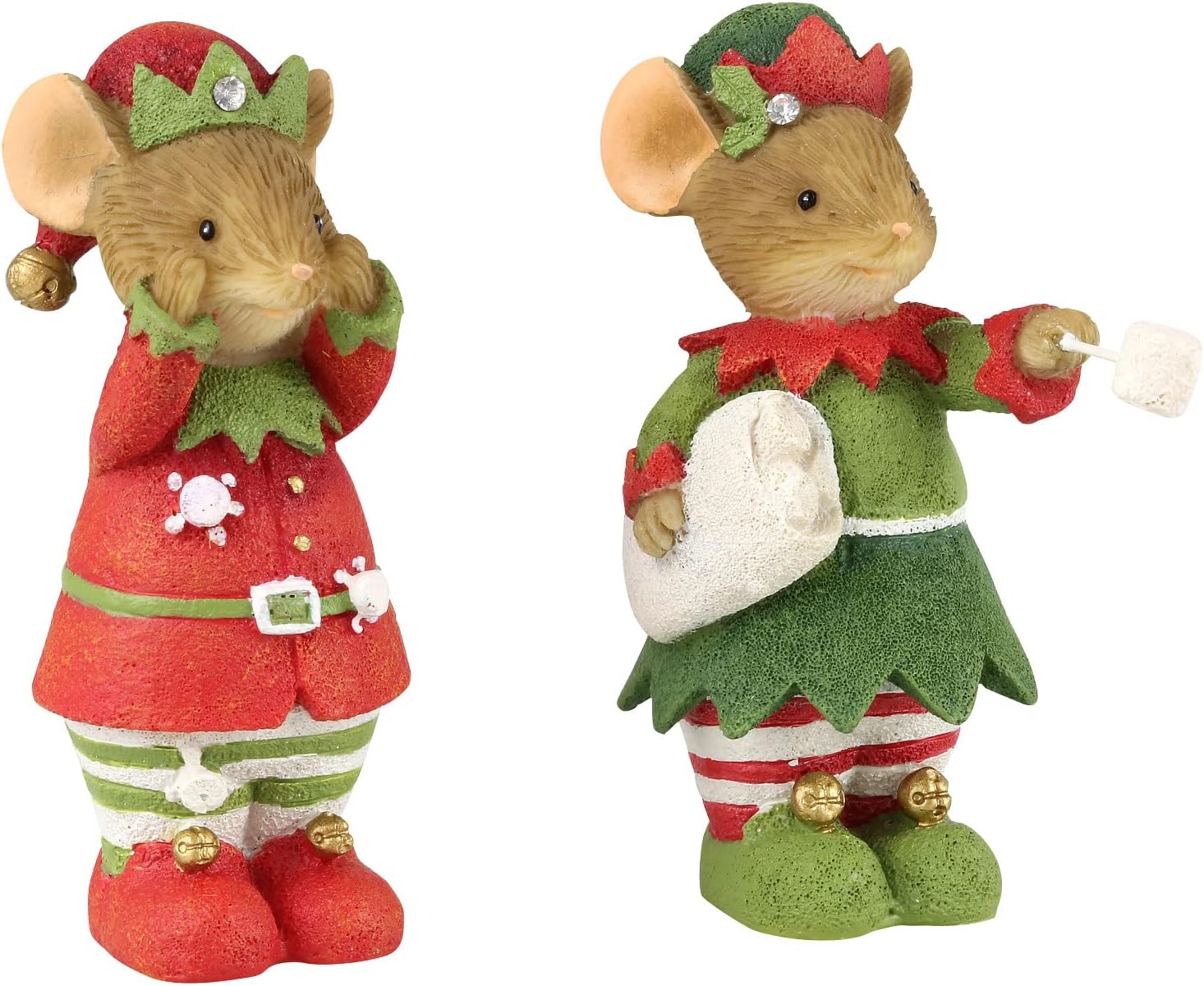 Enesco Heart of Christmas Marshmallow Fun Figurine, 2.17-inch Height, Set of 2