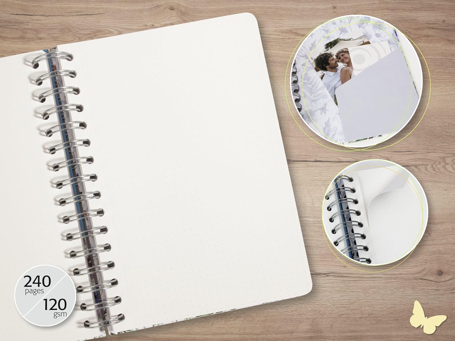 Sigel JN653 Jolie Spiral Notebook Approx. A5 Dot Ruling 240 Pages Pink/Black