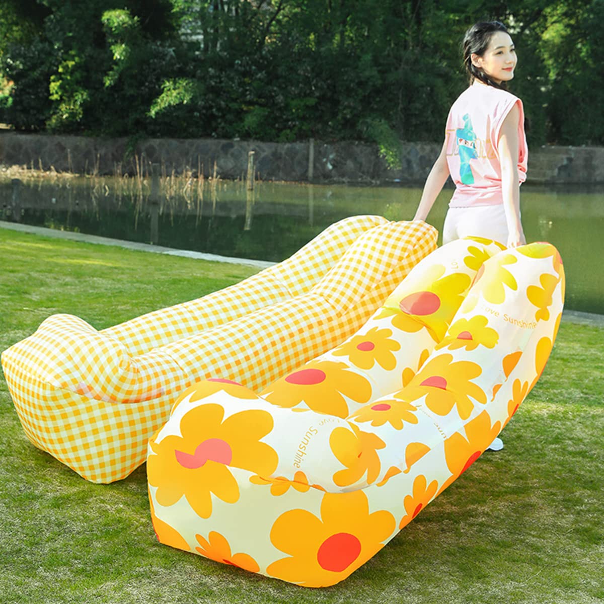 Canapé Gonflable Extérieur - Hamac Piscine, Plage, Camping - Gonflage Sans Pompe, 185 Cm, Support 200 Kg - 5
