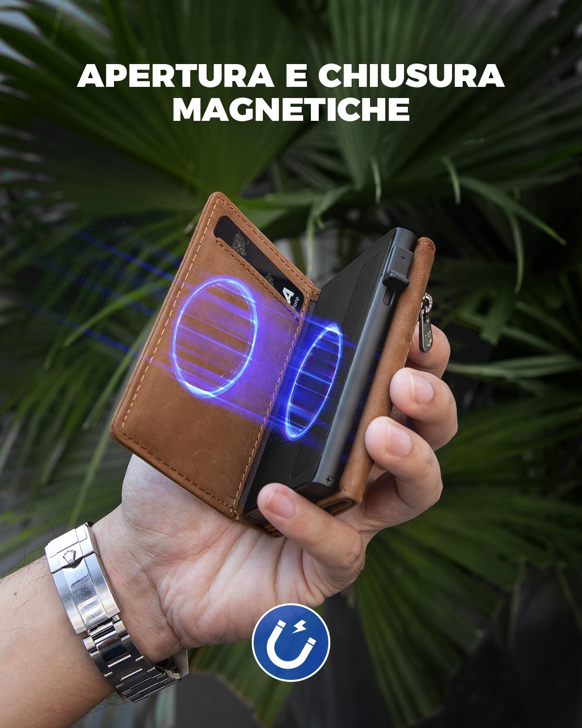 DODENSHA MagSnap moero portafoglio I portafoglio uomo piccolo I porta carte di credito uomo 10+ Karten I portatessere uomo tascabile I Protezione RFID I 12.5x10x3.5 centimeters