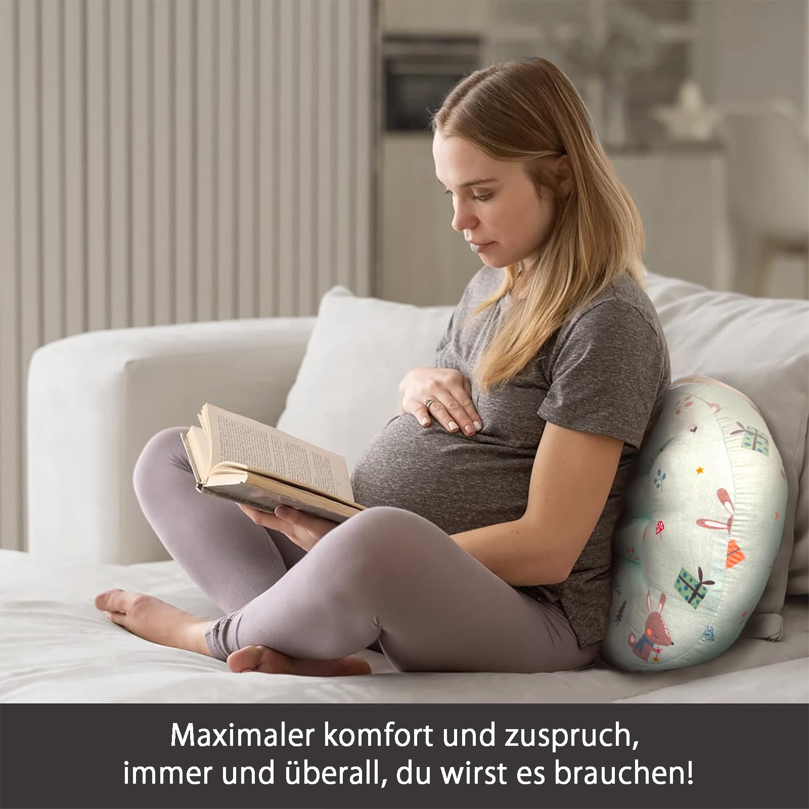 Cuscino Gravidanza In Memory Foam BRO – Supporto Per Pancia, Schiena E Fianchi, Angolo 30° Per Il Sonno Laterale, Ideale Per Il Terzo Trimestre