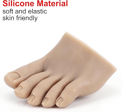 Miniatura 3 de Diydeg Practica modelo de pie falso, herramienta de silicona suave para pies falsos, herramienta de manicura protésica con diseño de medio pie, pies