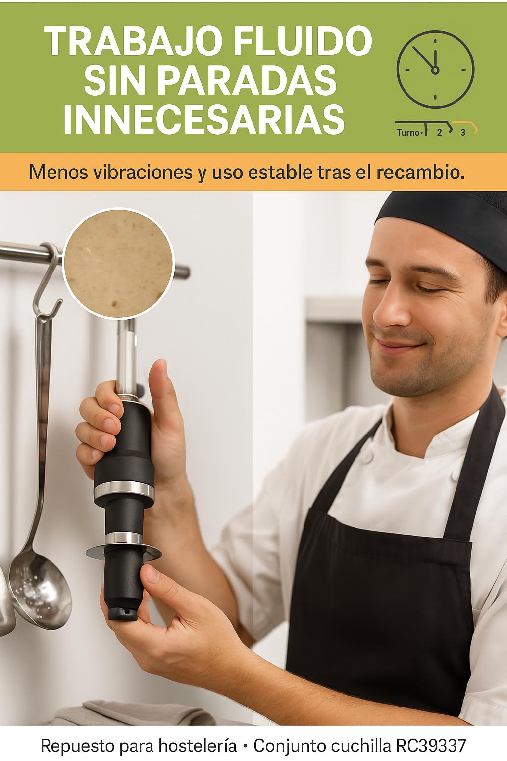 Conjunto Cuchilla Triturador MP450 Ultra RC39337 Compatible con MP350 Profesional Hostelería Accesorio Batidora de Mano Repuesto Original Afilado Preciso Montaje Acero Templados