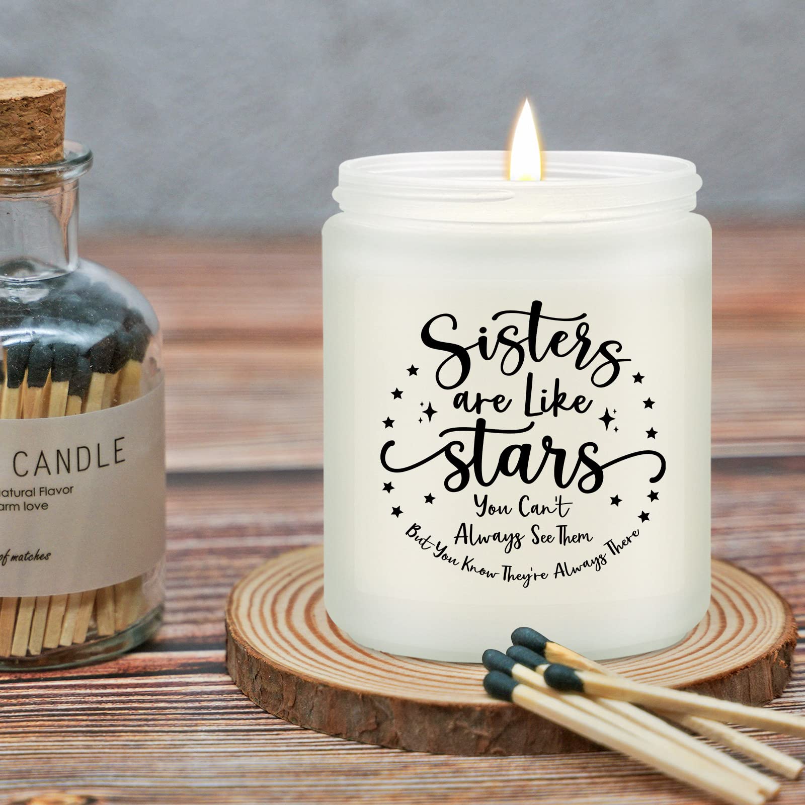 Maybeone Sisters are Like Stars Prezenty – prezenty dla sióstr od siostry – świeca zapachowa lawendowa prezenty dla siostry – Boże Narodzenie, Dzień Matki, prezenty urodzinowe dla siostry od brata