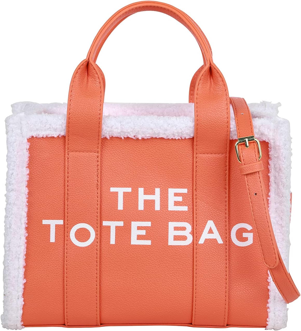 The Tote Bags for Women - Personalized Leather Tote Bags Mini Top-Handle Crossbody Tote Bag Handbag for Travel Work, A-orange, Small