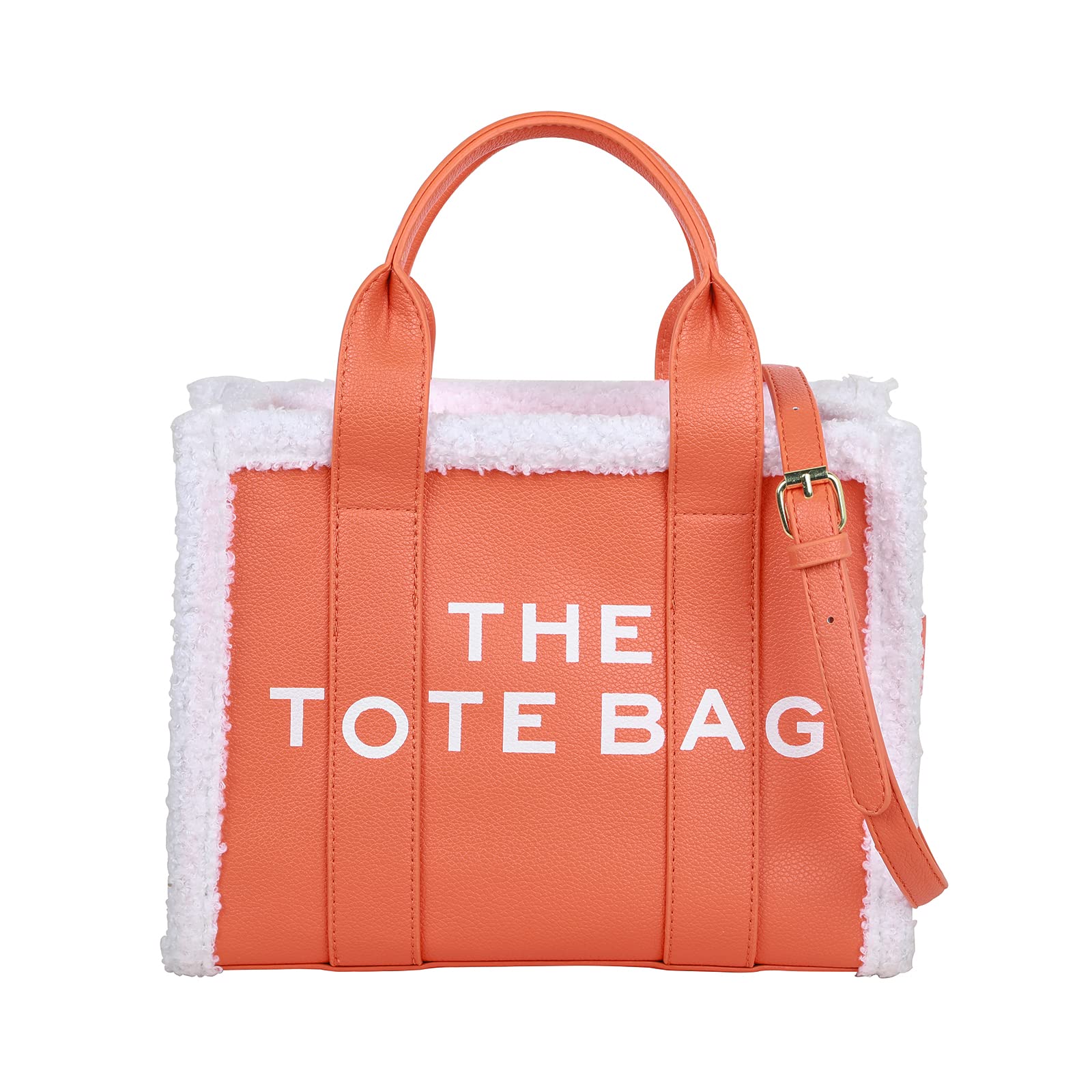 The Tote Bags for Women - Personalized Leather Tote Bags Mini Top-Handle Crossbody Tote Bag Handbag for Travel Work, A-orange, Small