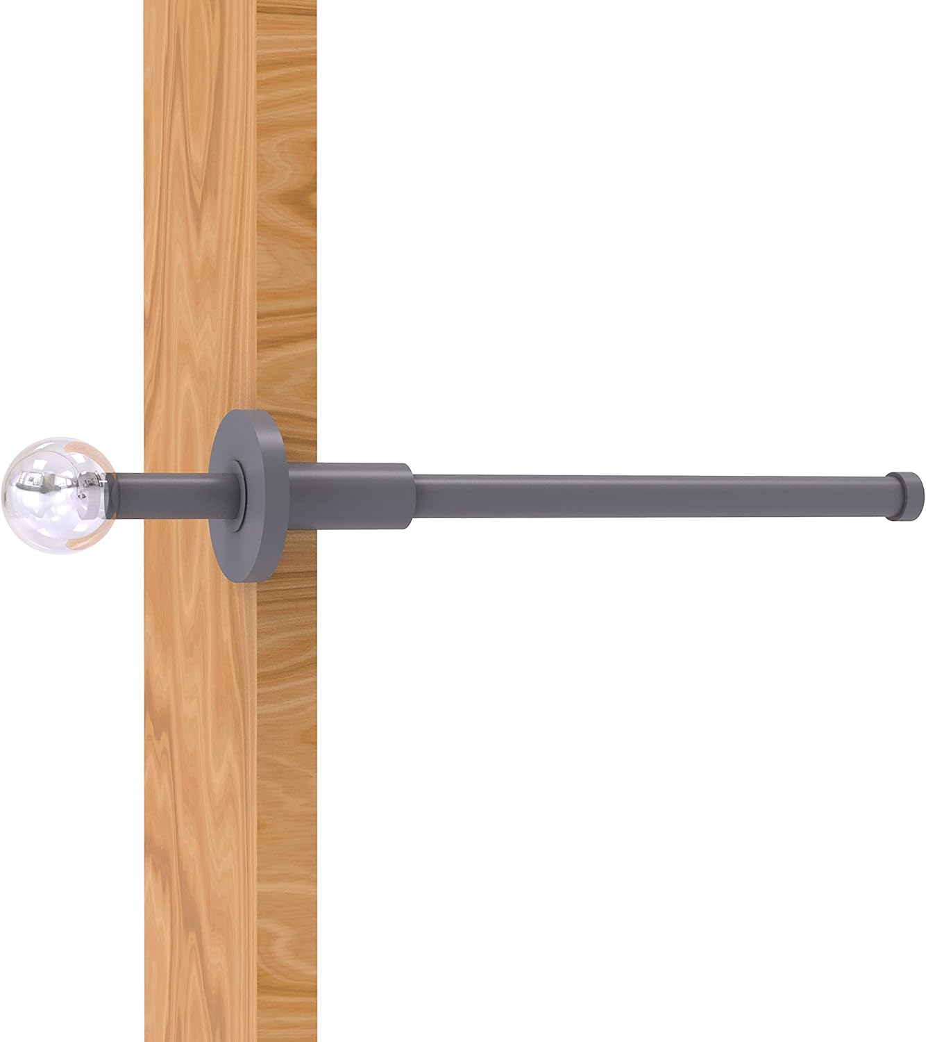 Allied Brass Clearview Collection Retractable Pullout Garment Rod, Matte Gray