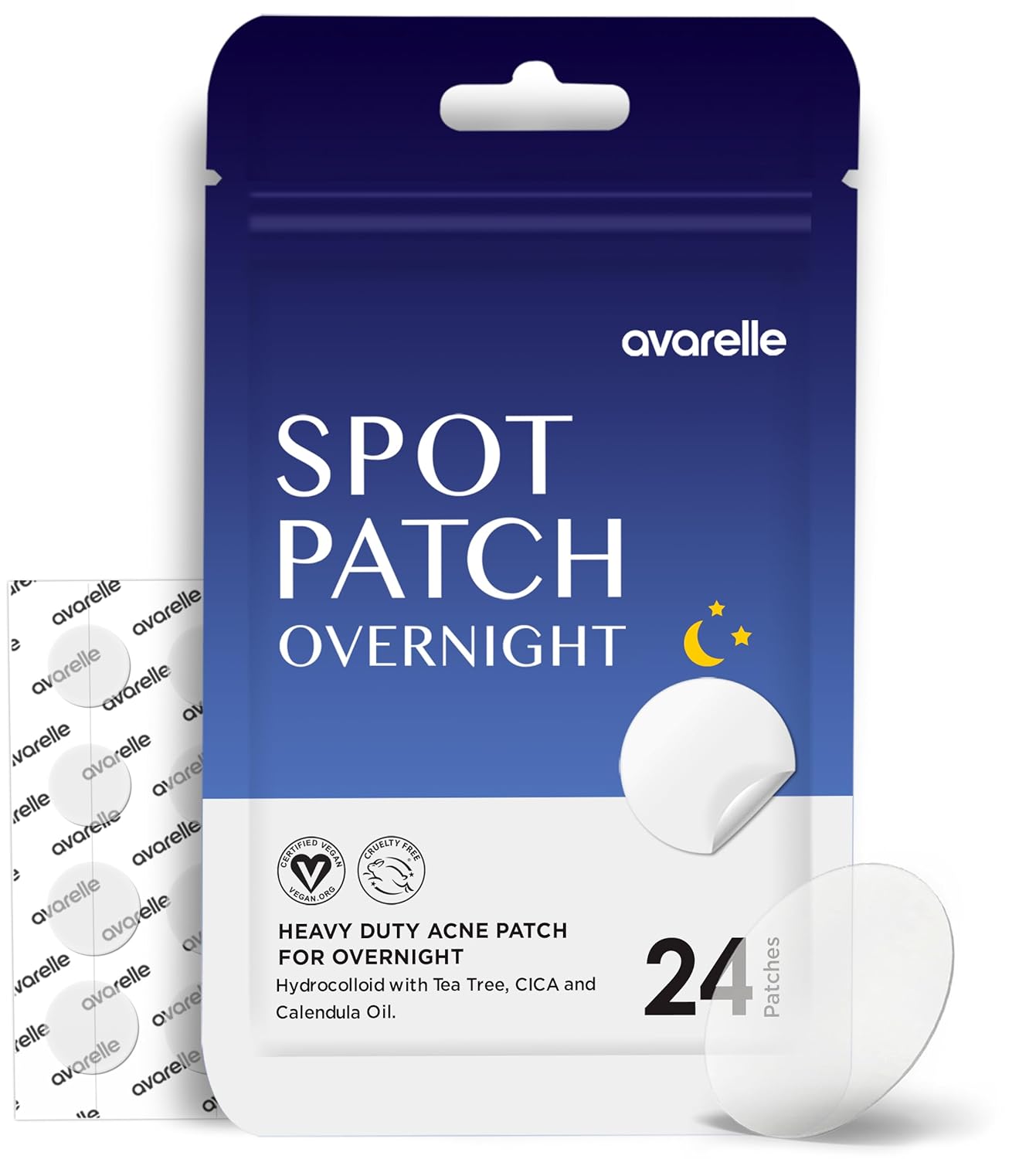 AVARELLE Spot Pimple Patches for Face Good Night Acne Cover Hydrocolloid with Tea Tree Oil Acne Spot Treatment