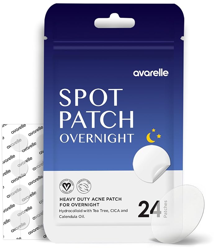 AVARELLE Adesivos hidrocoloides para o rosto com óleo de melaleuca, 12–14 mm, 24 unidades