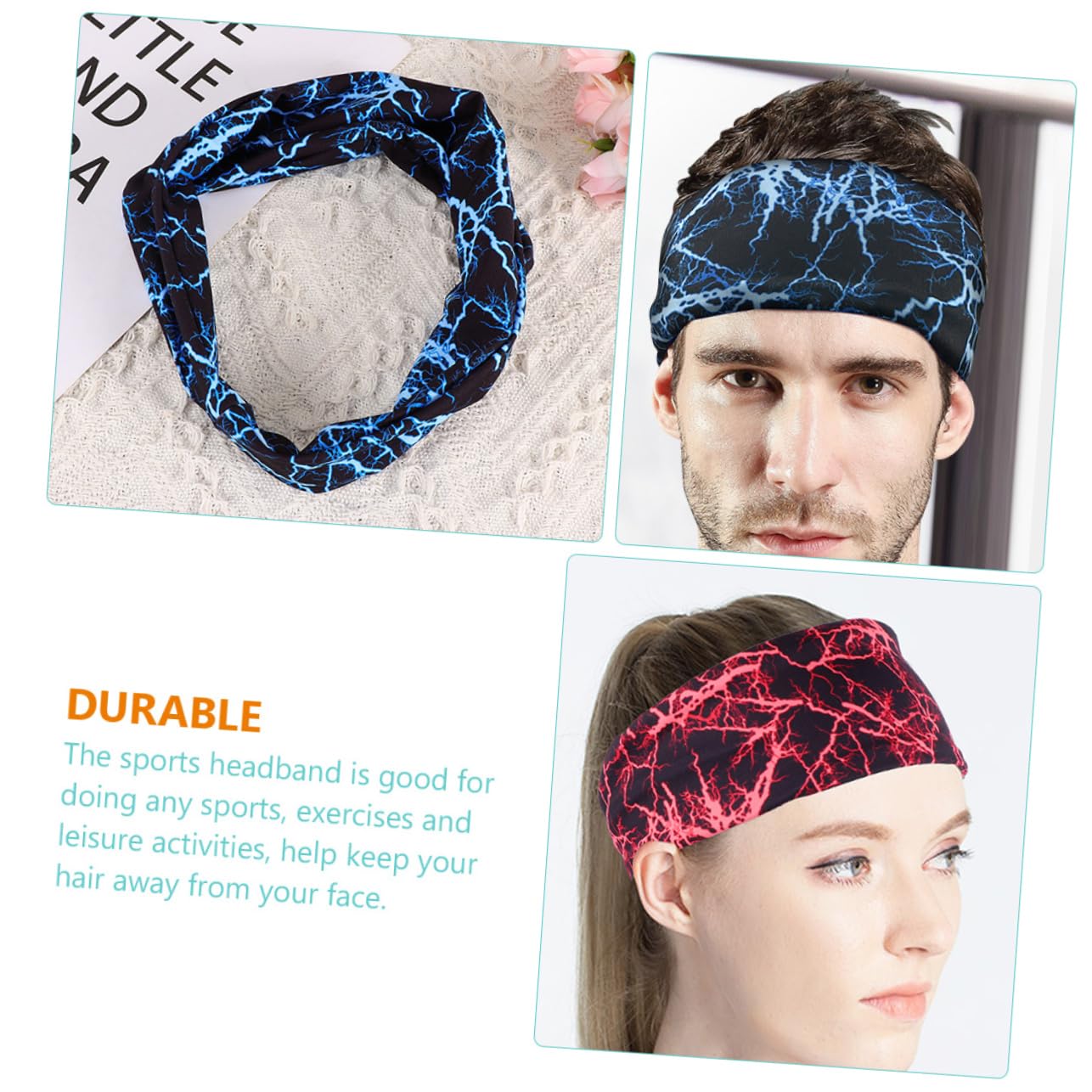 BESPORTBLE Diadema Deportiva Hair Band Bandas Cintas para El Pelo Banda para El Sudor Banda Deportiva para El Sudor Banda De Entrenamiento para El Cabello Spandex
