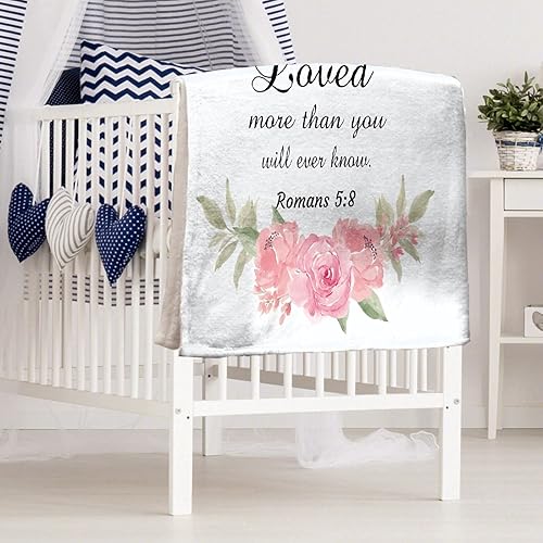 Miniatura 7 de Manta de versículo bíblico de amor suave y ligera, manta de felpa para habitación, cama, sofá o sillón, 60 x 50 pulgadas, tamaño mediano para niños