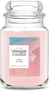 Yankee Candle Large Jar Scented Candle with up to 150 Hour Burn Time, Premium Plant Wax Blend for Consistent Burn, 22 oz Jar Candle with Room Filling Fragrance, Pink Sands