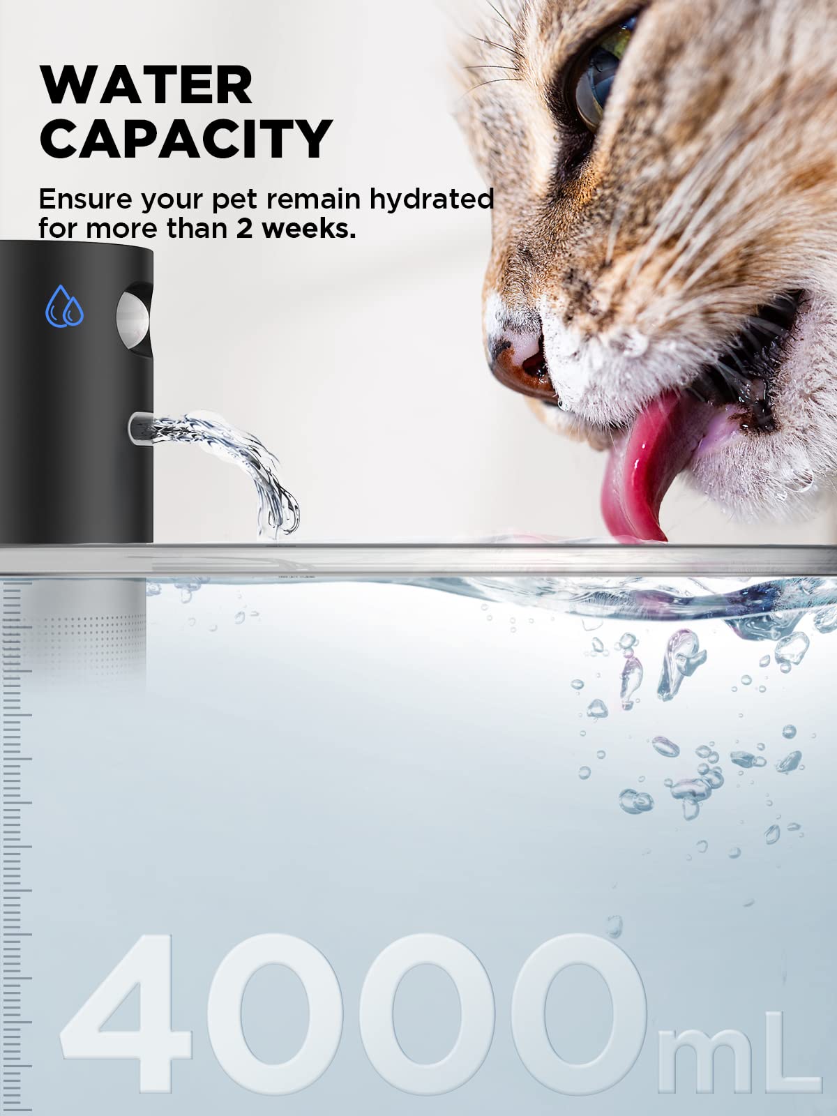Batteriebetriebener Katzentrinkbrunnen Kabellos mit Bewegungsmelder aus Edelstahl Trinkbrunnen für Katzen mit Sensor, FEELNEEDY 4L Katzenbrunnen Ohne Strom Leiser mit 6 Filter+12 Schwämme-INOX