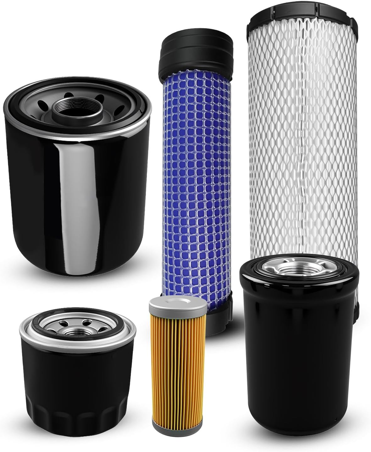 LVA21194 Filter Kit Fit for John Deere Compact Utility Tractor 4210 4310 4410 Replace LVA10419 Hydraulic Filter LVA11522 Hydraulic Oil Filter M806419 Oil Filter M801101 Fuel Filter M131802 Air Filter