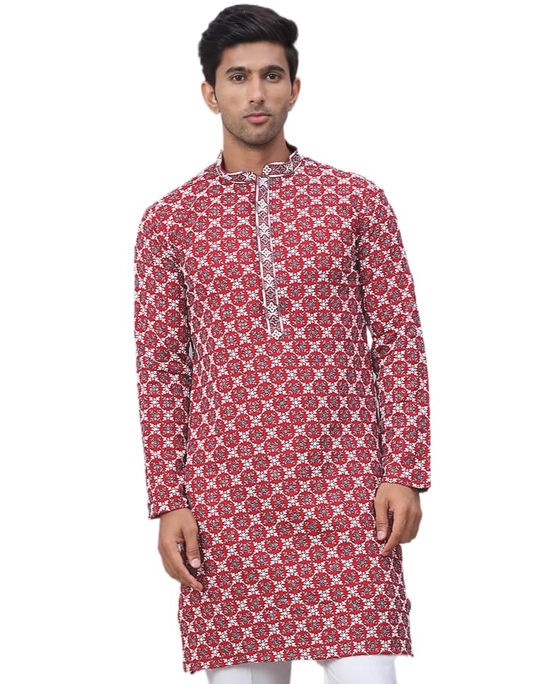 Image of Jompers Rayon Embroidered & Sequins Regular Fit Kurtas for Men.
