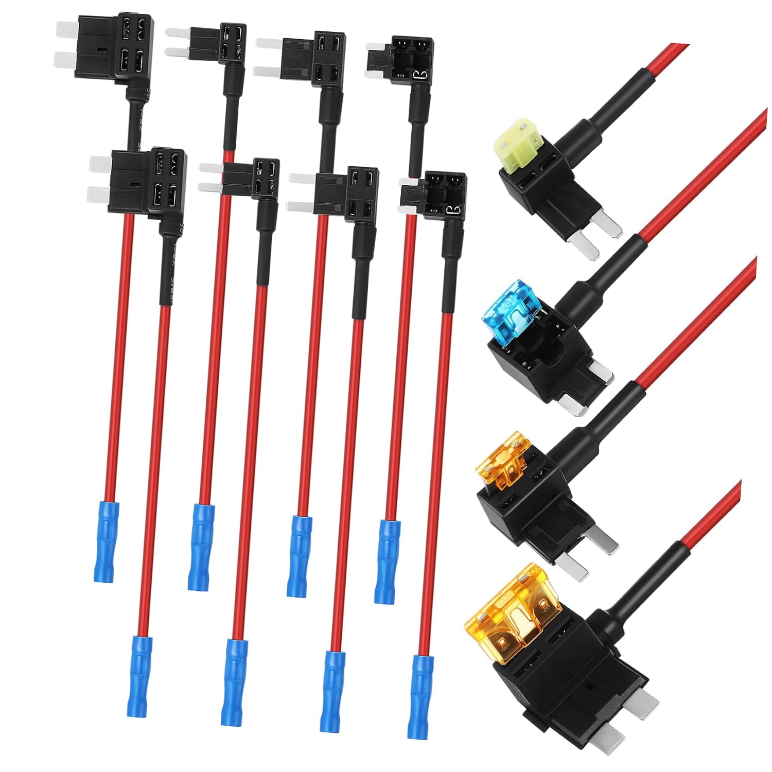 12pcs Automotive Fuse Tap Kit Car Replacement Fuse Holders Low Profile for Cars Trucks Boats Suvs