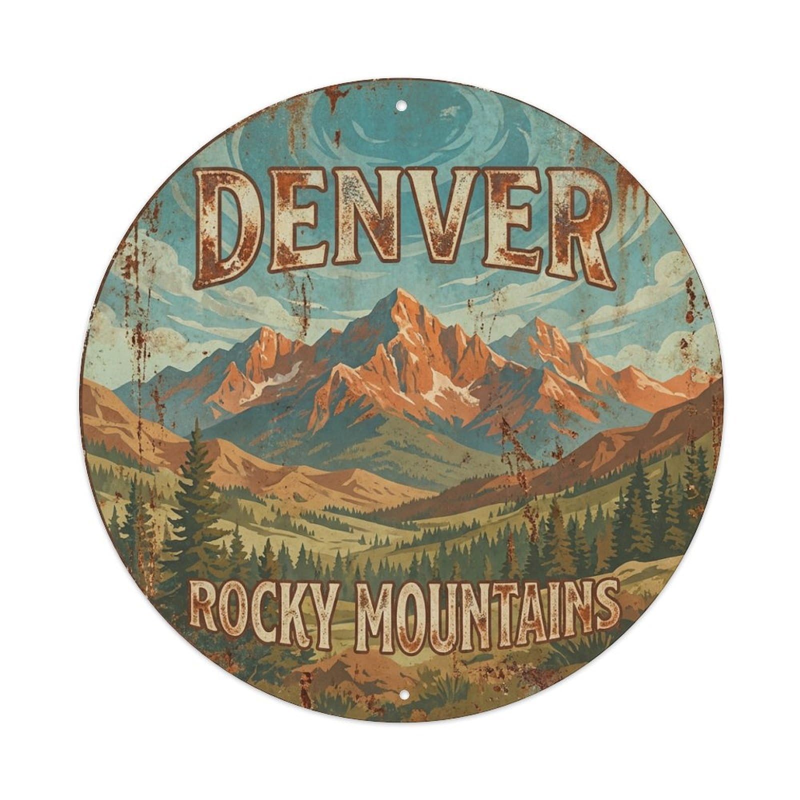 Galvaxio Style Usa Retro Travel Denver Metal Tin Sign