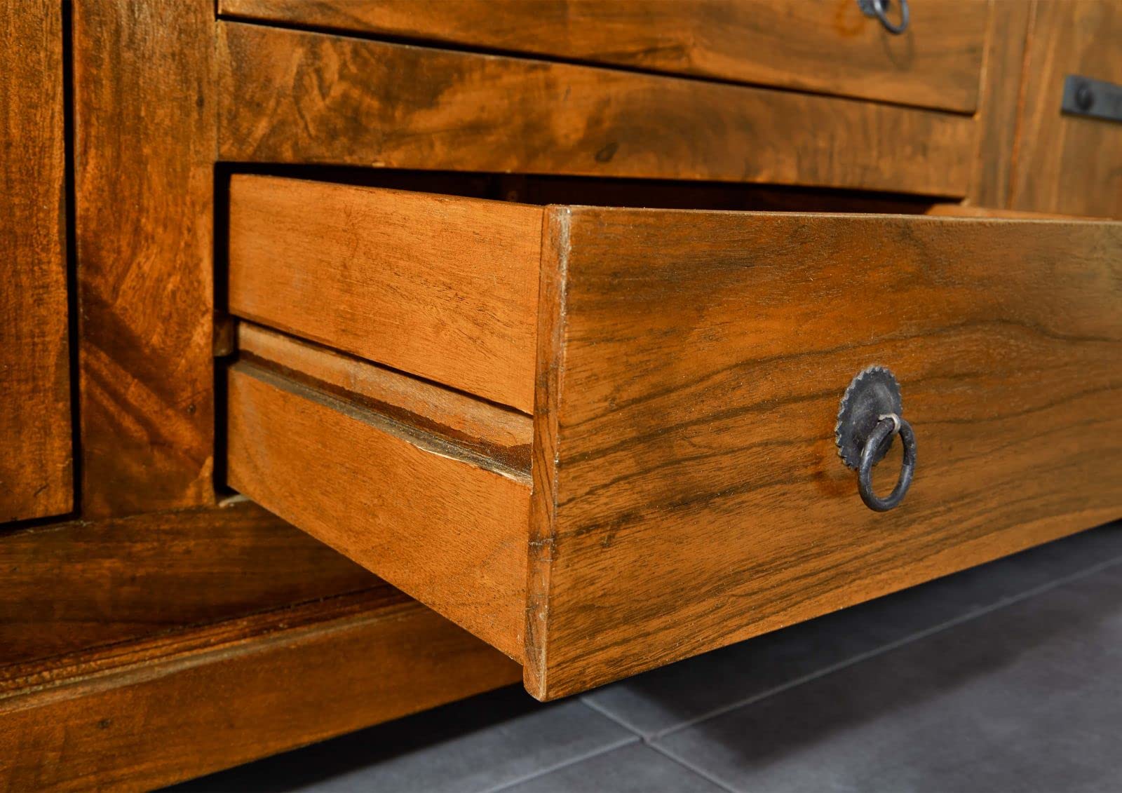MASSIVMOEBEL24.DE Buffet 160x50 Acacia laqué Miel Oxford #0418