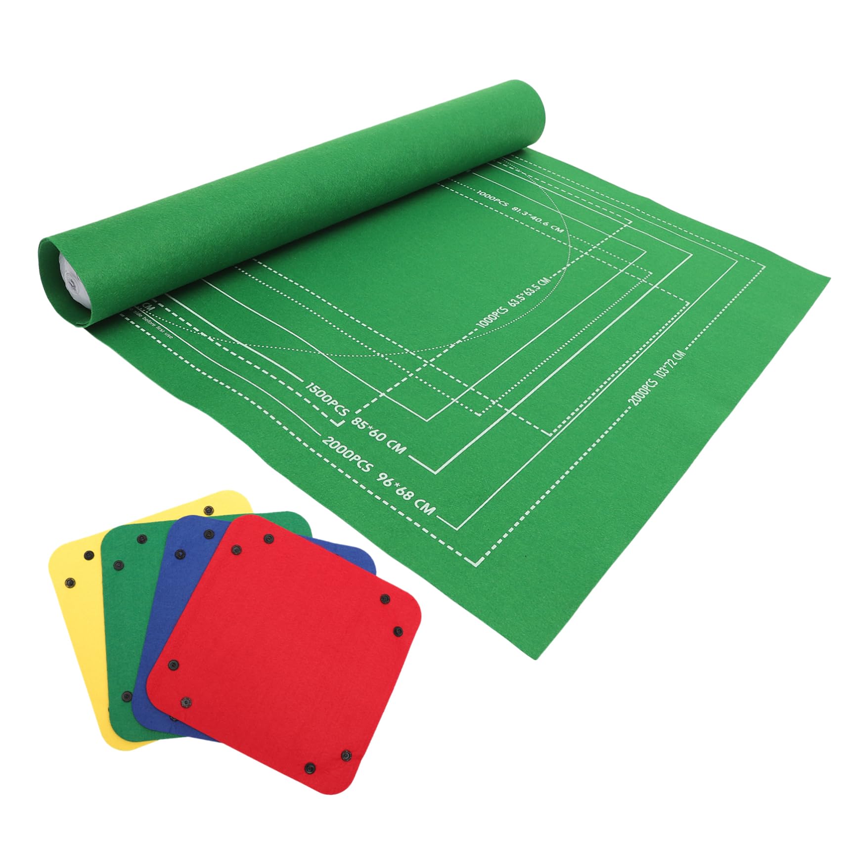 Kisangel 1 Set 2000 Jigsaw Roll Mat for Puzzles Storage Felt Mat with Fixing Bands Inflatable Tube Easy Transport Puzzle Saver Blanket Random Color