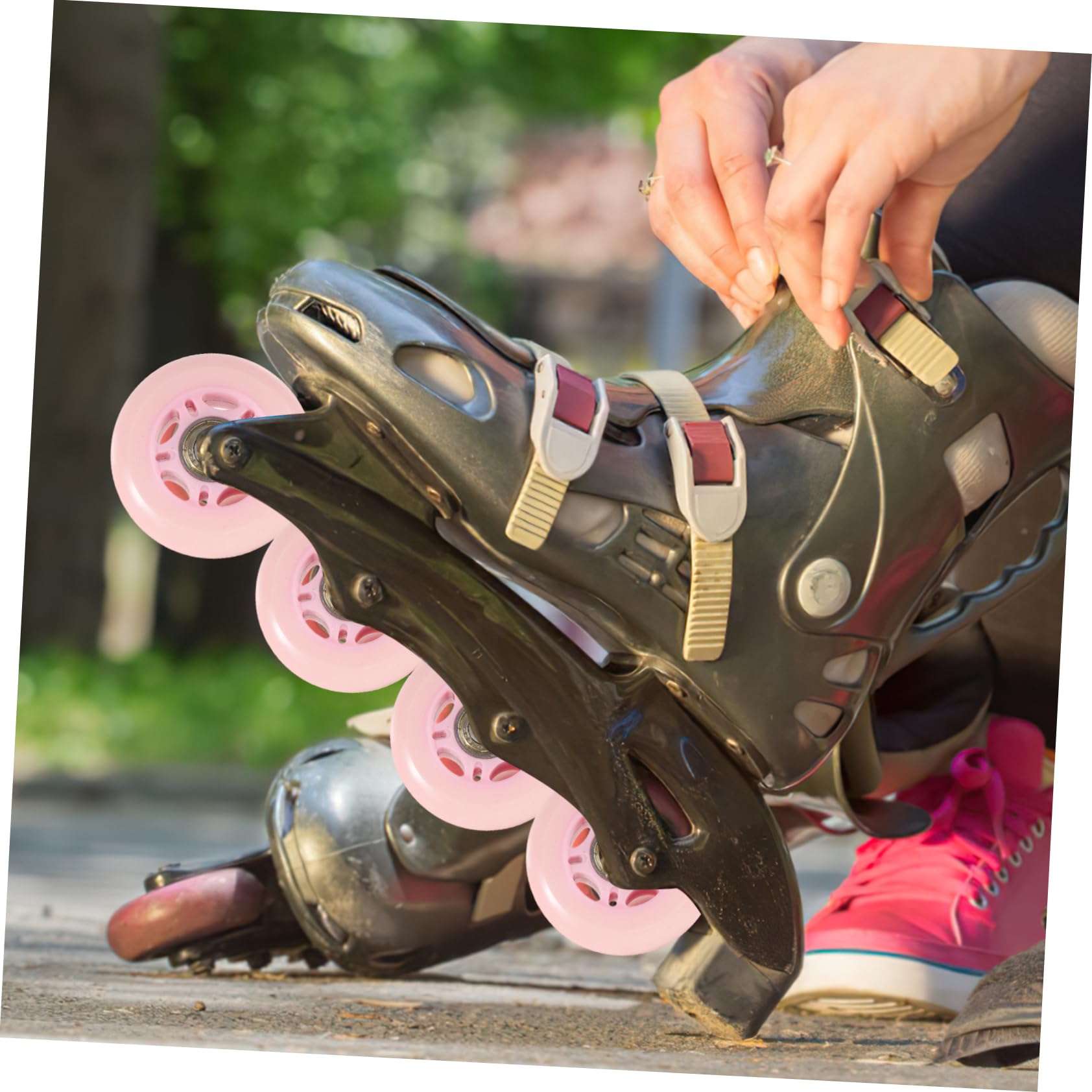 Mipcase Replacement Skate Wheels 4pcs 70mm Pu High Elasticity Wheels for Roller Skates Rollers