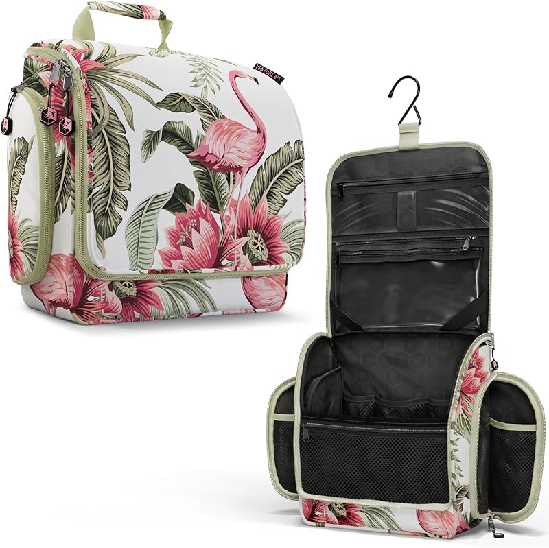 Necessaire de viagem suspensa VENTURE 4TH com 17 compartimentos, Pink Flamingo