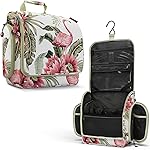 VENTURE 4TH Hanging Travel Toiletry Bag for Women & Men - Travel Organizer with Expandable Compartments & Removable Clear Pouch for Toiletries (Pink Flamingo)