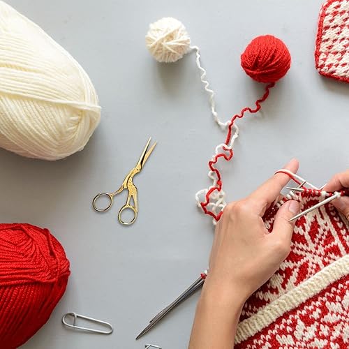 Miniatura 6 de Arolly Tijeras de bordado de estilo retro de 5.51 pulgadas con cuchillas afiladas, tijeras de costura pequeñas multiusos para trabajos artísticos y