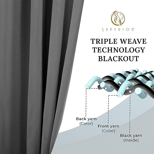 Miniatura 8 de SUPERIOR Cortinas opacas, oscurecimiento de habitación, dormitorio, detalles de ventana de sala de estar, bloqueo solar, térmicas, modernas clásicas