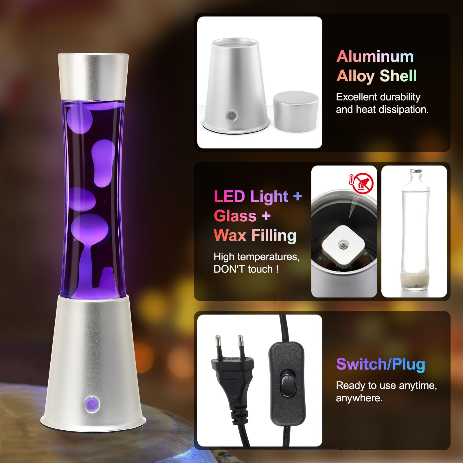 Lampe Lumière Liquide LED d'Ambiance 17 Couleurs Télécommande