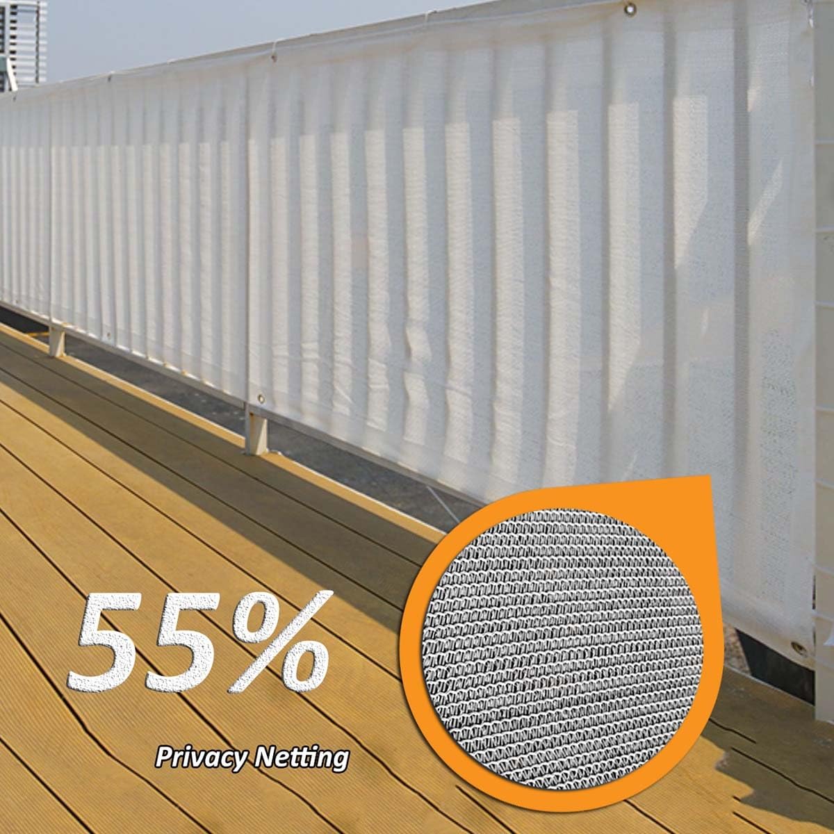 Weißes Schattiernetz für Garten – 55% Sonnenschutz 3-polig mit Ösen ideal für Gewächshäuser in verschiedenen Größen 1x2m 2x2m 3x5m 4x5m 8x10m.