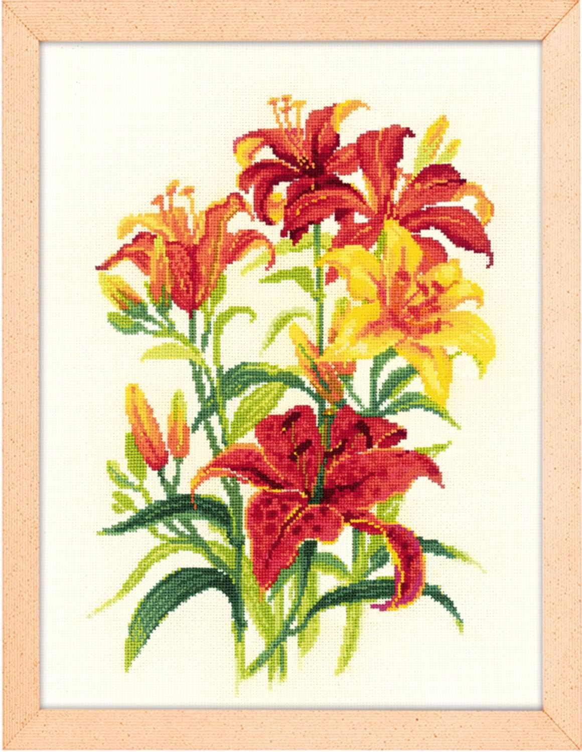 RIOLIS Cross Stitch Kit 9.75"X13"-Tiger Lilies (18 Count)