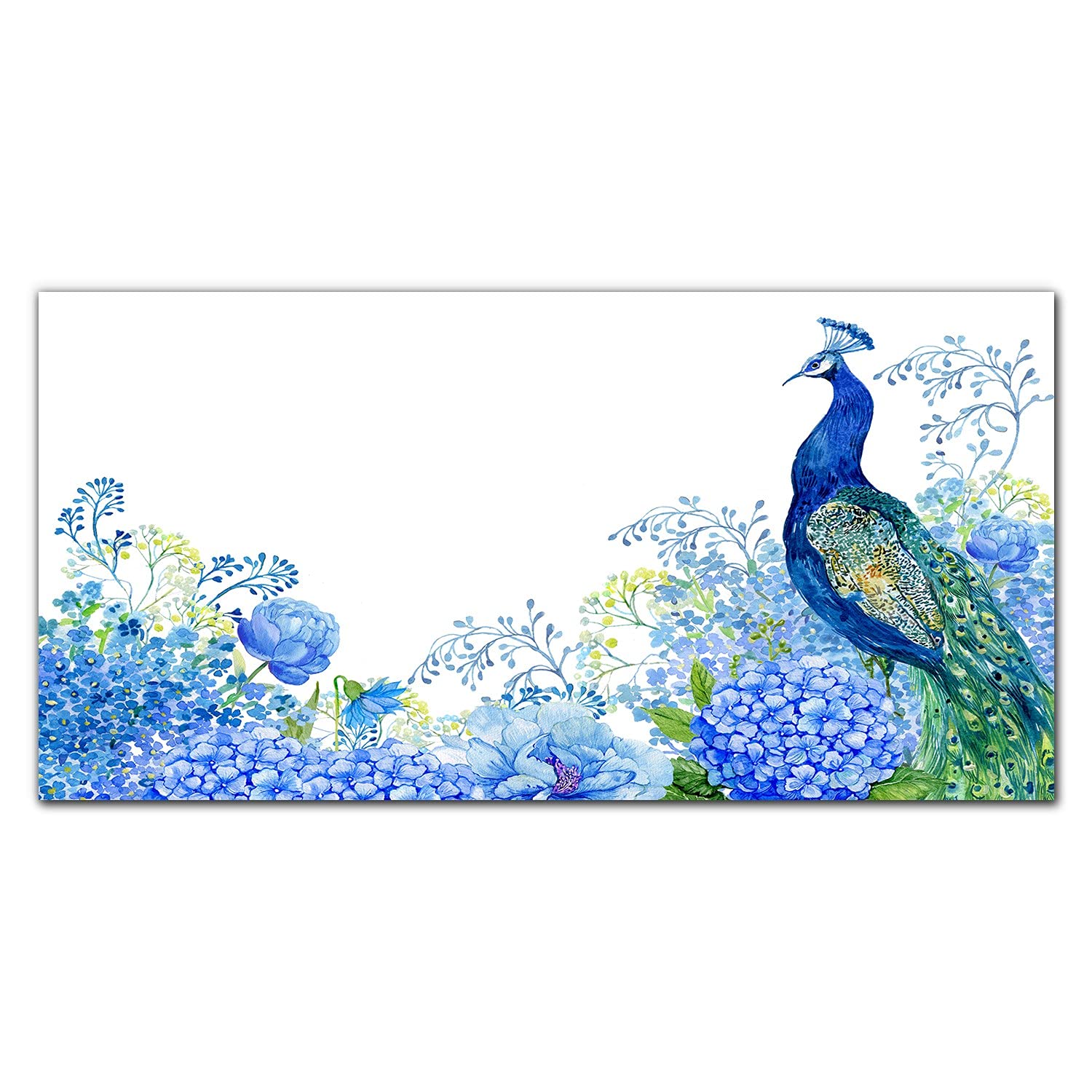 Crédence de cuisine en verre trempé 140x70cm avec motif paon et fleurs - Coloray