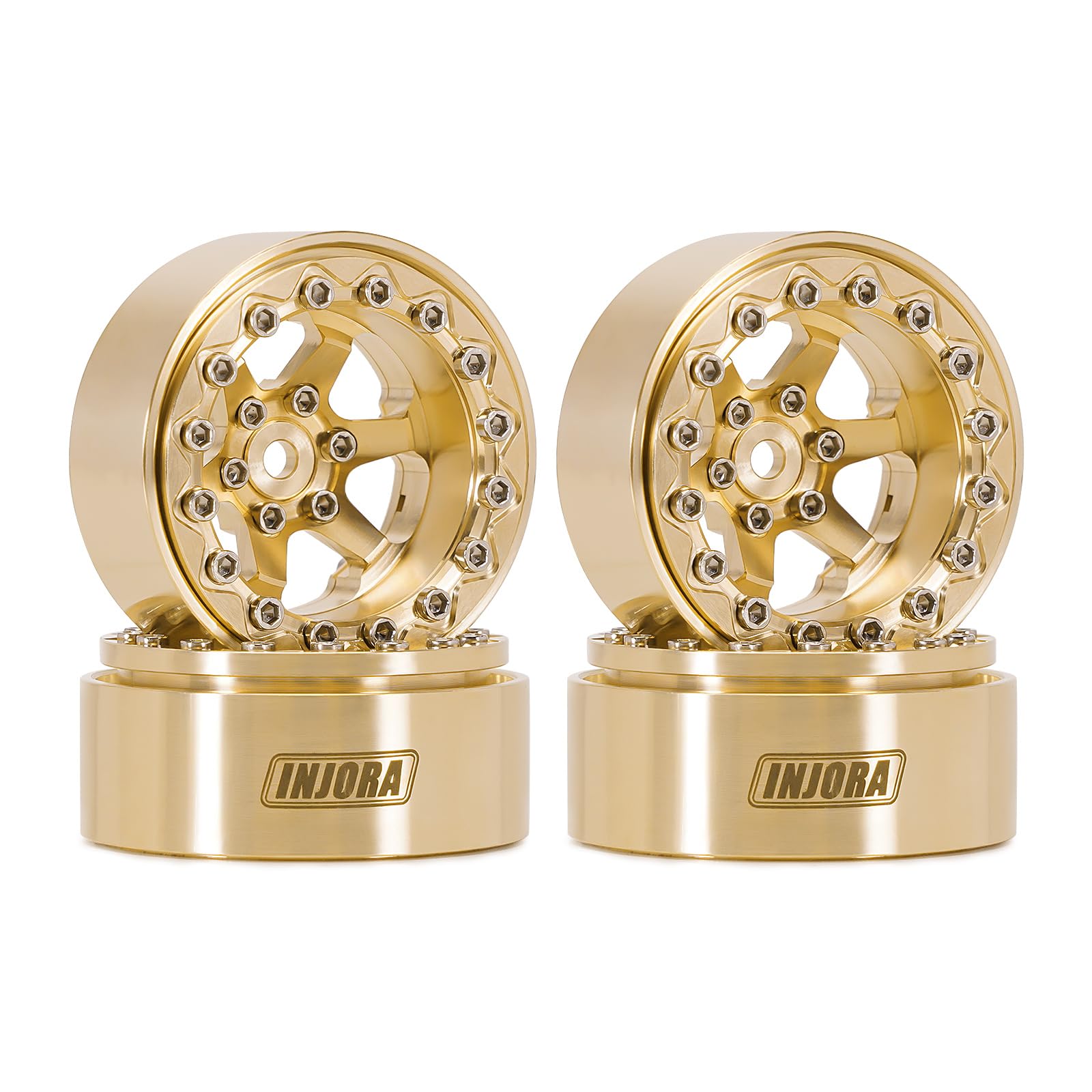 INJORA ModuWheel 1.3 Beadlock Velgen Set – Messing & Aluminium