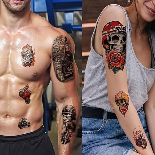 Miniatura 10 de Tatuaje temporal para mujeres y hombres 77 hojas de tatuajes temporales realistas león lobo búho serpiente mariposa rosa para niñas y niños tatuajes