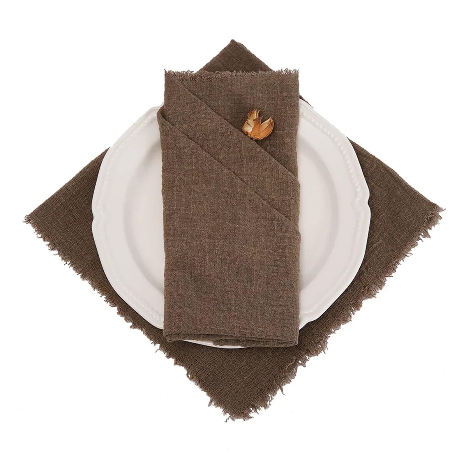 24pcs Cotton Napkin 32x32cm Tea Towel Wedding Party Table Decor Burrs Napkins