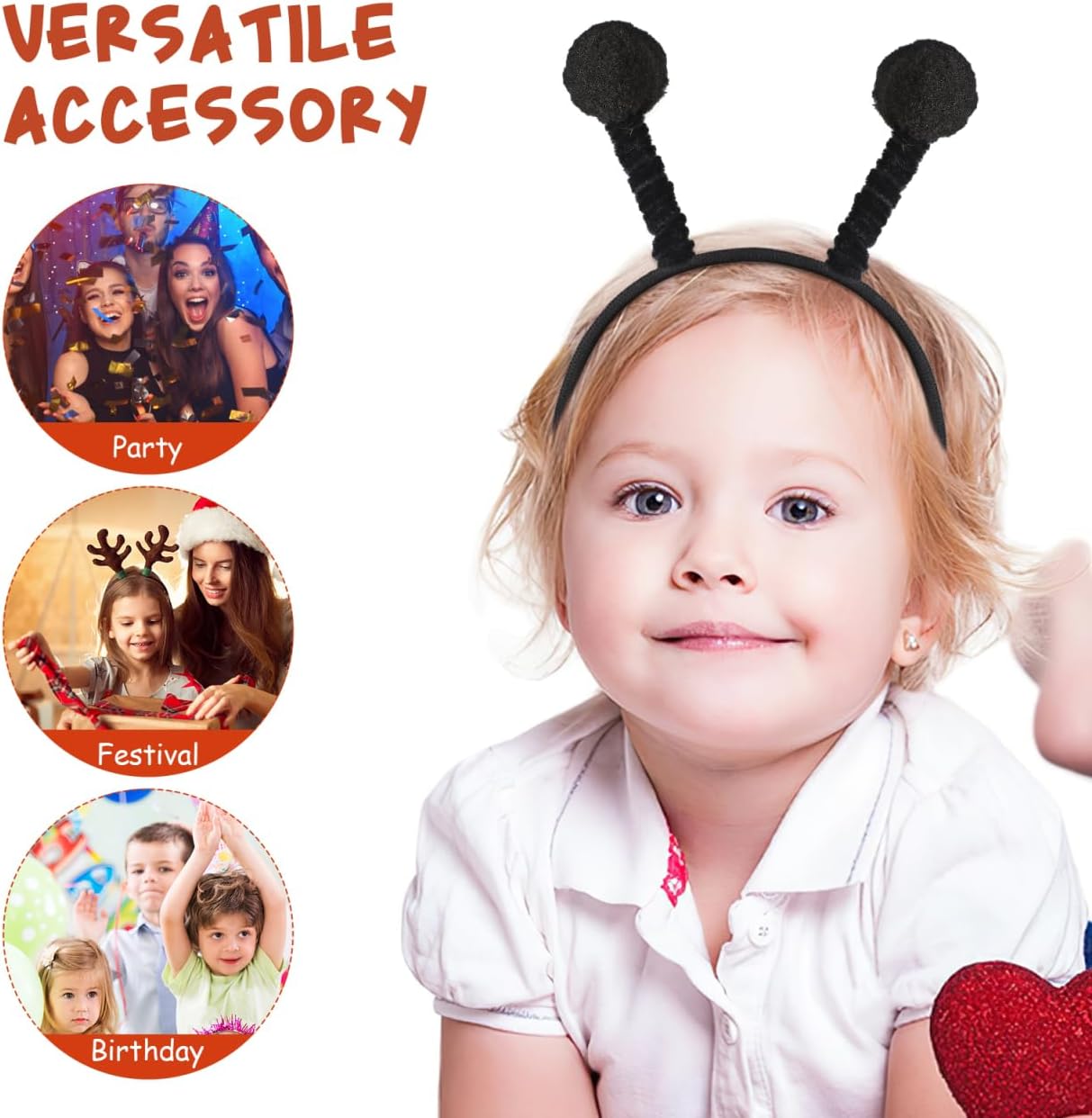 LIFKOME Bee Antenna Headband Decorative Hairband for Cosplay Party Costume Lightweight Animal Headband with Plush Pom Pom for Adults and Kids - Image 4