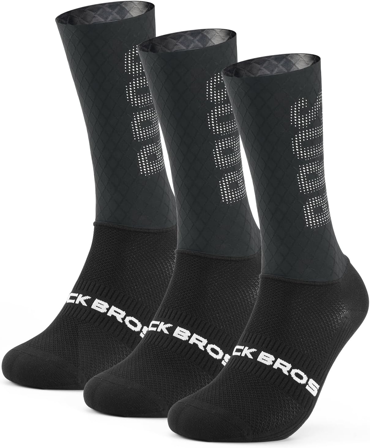 ROCKBROS Cycling Compression Socks,Crew Length,Non-Slip,Breathable&Wicking,Road,Bike Sports and Running for Men Women,3-Packs