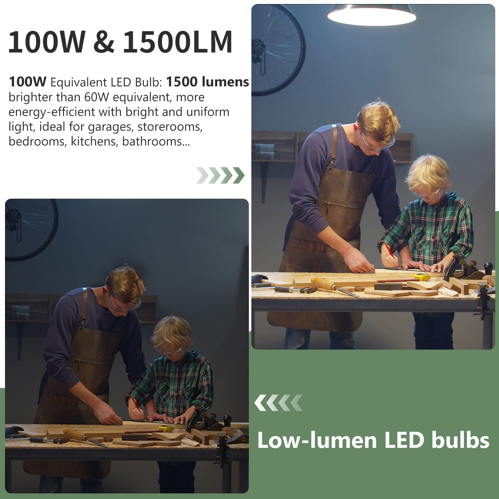 6-Packs A19 LED Light Bulbs 100 Watt Equivalent Daylight 5000K Bright Bulbs Efficient 13W 1500 Lumens E26 Base — view 4