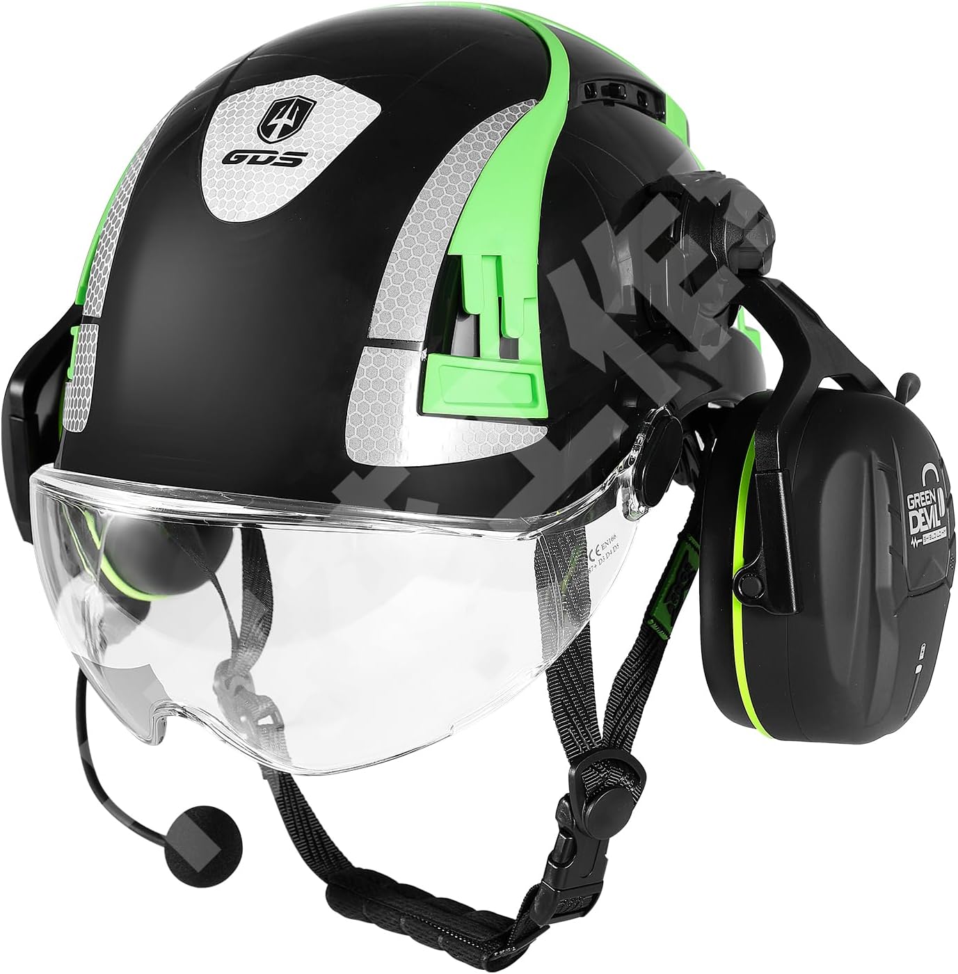 hat① GREEN DEVIL Safety Hard Hat - ANSI Z89.1 Certified Vented