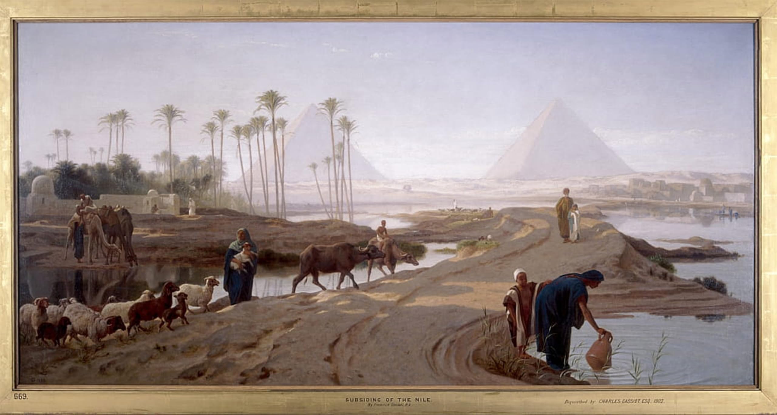 SERENDIPITP Vintage Picture Print on Canvas Wall Art Poster the Subsiding of the Nile by Frederick Goodall Artwork Print Poster for Wall Decor 60x90cm