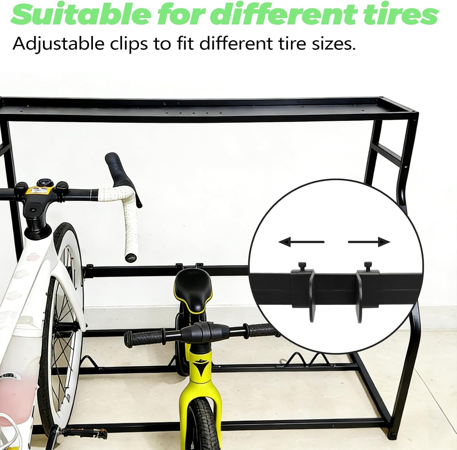 3 Bike Floor Stand, Heavy Duty Bicycle Storage Rack for Garage, Freestanding Bike Parking Station for Road Mountain Bike, Space Saving Indoor Organizer