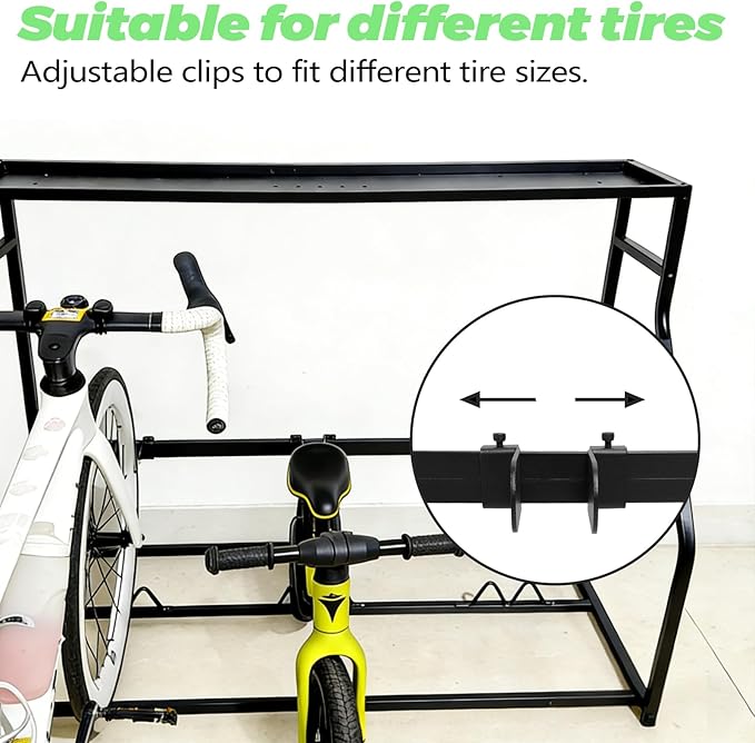 Soporte para 3 Bicicletas, Estante Metálico Ajustable para Garaje miniatura 4