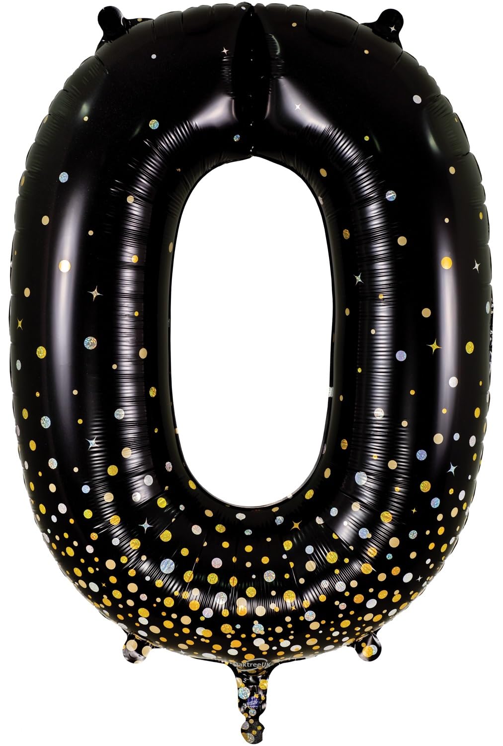 Oaktree Nummer 5 Ballon – 86,4 Cm, Holografisch, Schwarz/Gold, Ideal Für Geburtstage & Jubiläen – Heliumfähig
