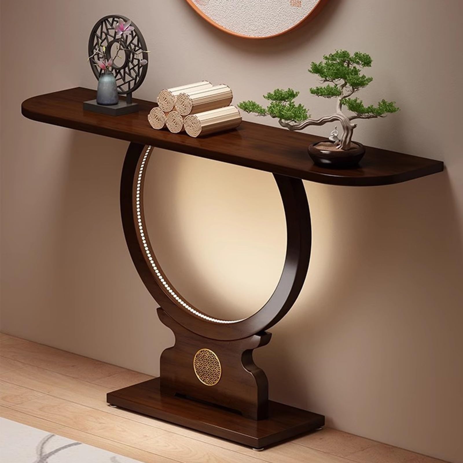 Stół konsolowy, stół wejściowy, styl retro do salonu, korytarza, łatwy montaż, 80 cm