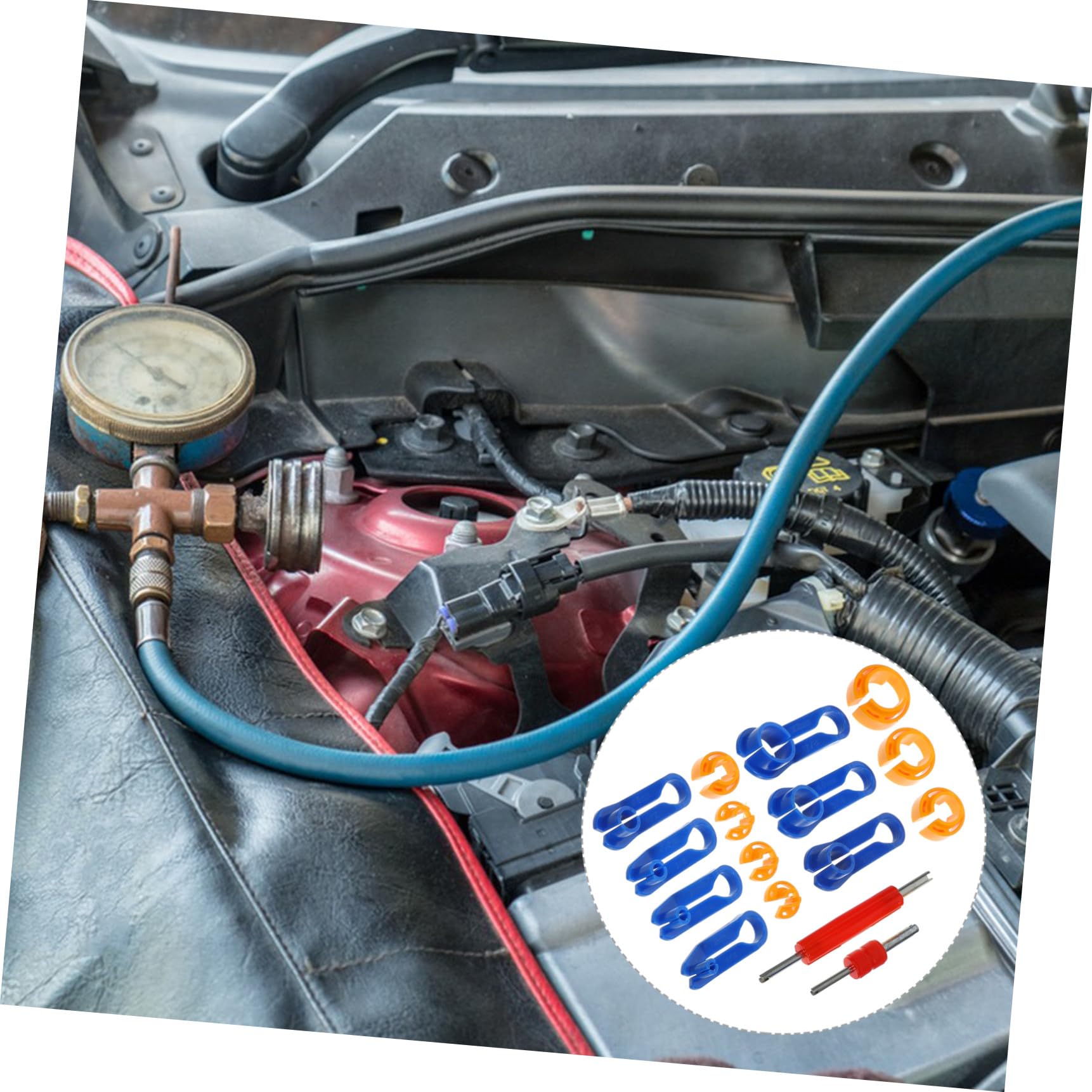 1 Jeu Boucle de Tuyau de climatisation de Voiture cœur Doubler Pince à démonter Les durites conditionneur Buse Outils Automobiles Outil de dégagement du Tuyau de Chauffage Fer Blue
