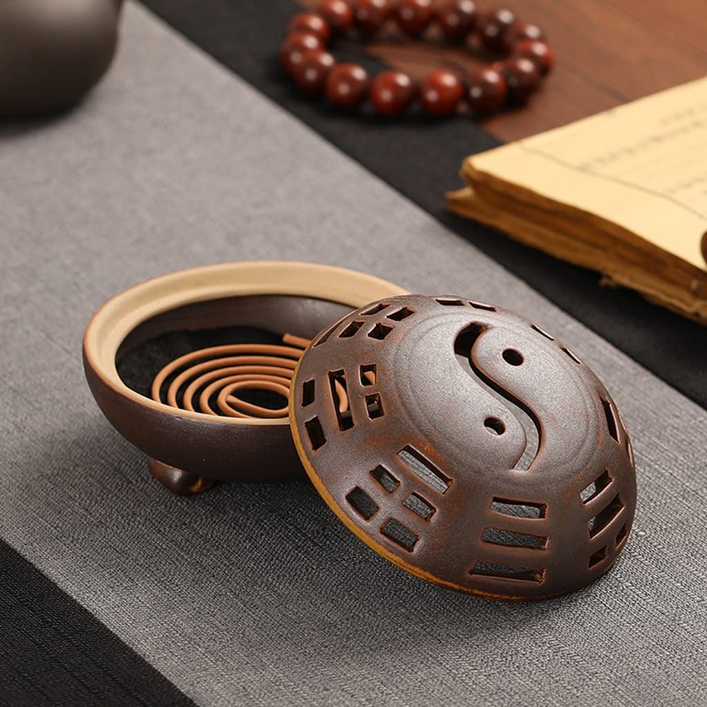 Quemador de Incienso de Reflujo Horno de incienso de cerámica creativo, horno de aromaterapia de incienso de madera de agar, horno de sándalo for interiores en el hogar, sala de estar y estudio Cascad