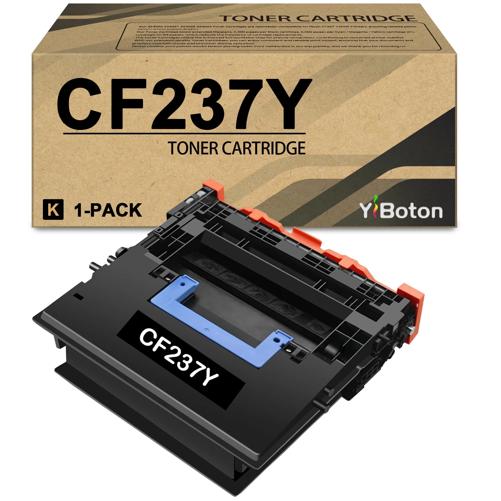 YiBoton CF237Y 37Y 37 Y Black High Capacity Toner Cartridge Compatible for M607dn M607n M608dn M608n M609dh M609dn M631z M632fht M632h M633fh Printer(