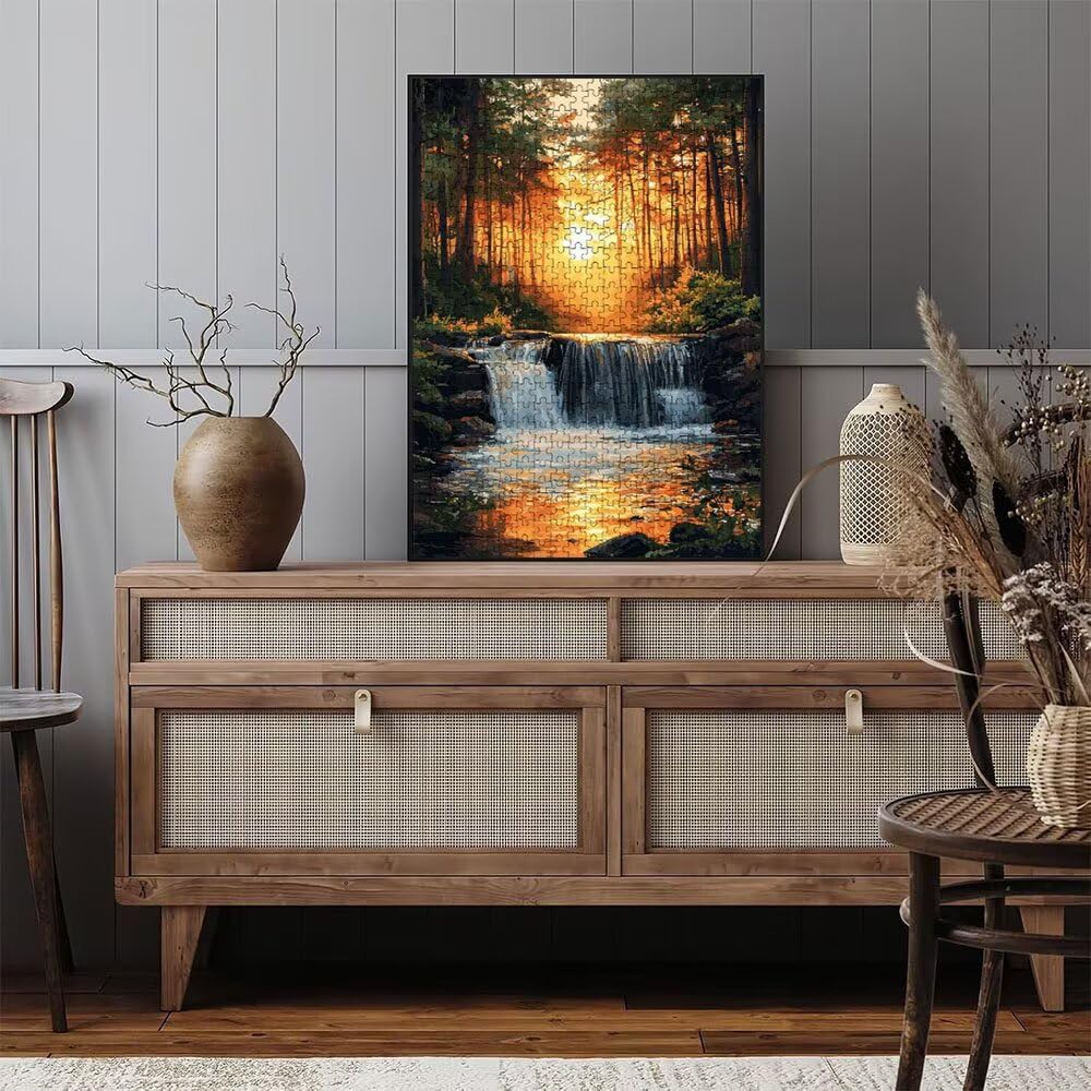 Puzzle 3000 Pezzi, Cascate Forestali 3D Puzzle per Adulti Impegnativo, Educa Puzzles Artistico, Divertente E Stimolante Puzzles Decorativo per La Famiglia, Regalo e Decorazione Pareti DX0YL6-804