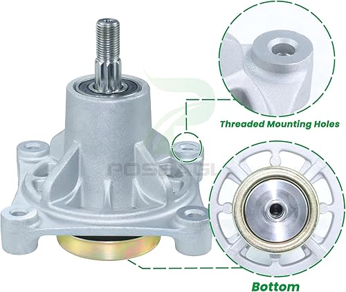 Miniatura 6 de Paquete de 3 unidades de husillo 604214 con polea 603988 791988 58x141 para cubiertas de césped Hustler Raptor de 52 pulgadas y Hustler Raptor