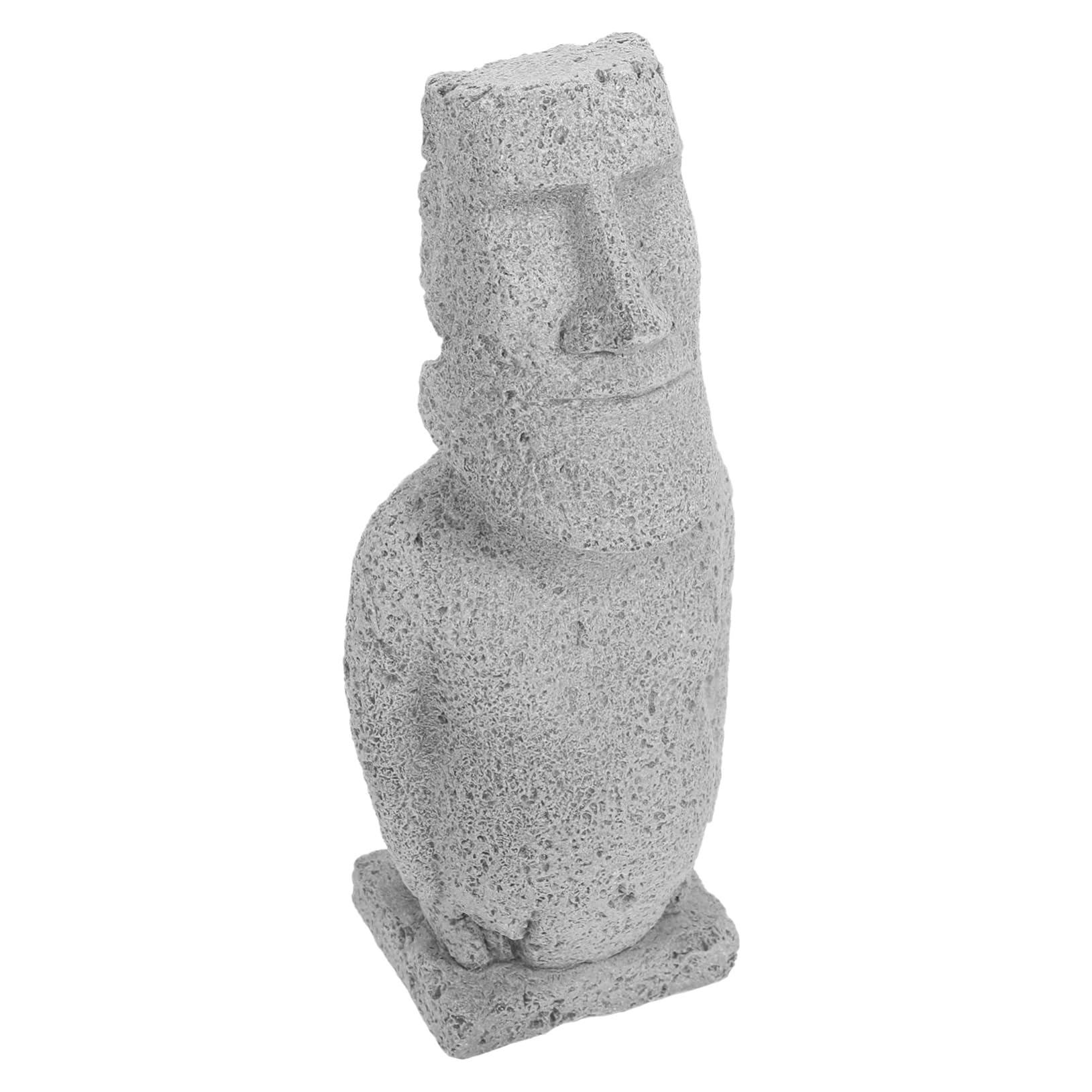 ULTECHNOVO 2 Pièces Statue Moai simulée île de Pâques Ornement décorations d'aquarium Sculpture Pierre Aquarium Moai Statue Moai sous-Marine Aquarium orner grès Grey